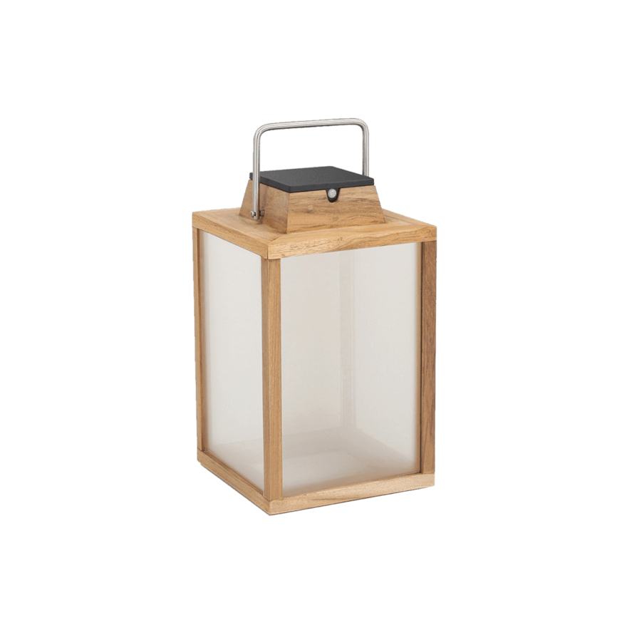 Les Jardins LIGHTING - Tradition Teak Solar Powered Outdoor Lantern