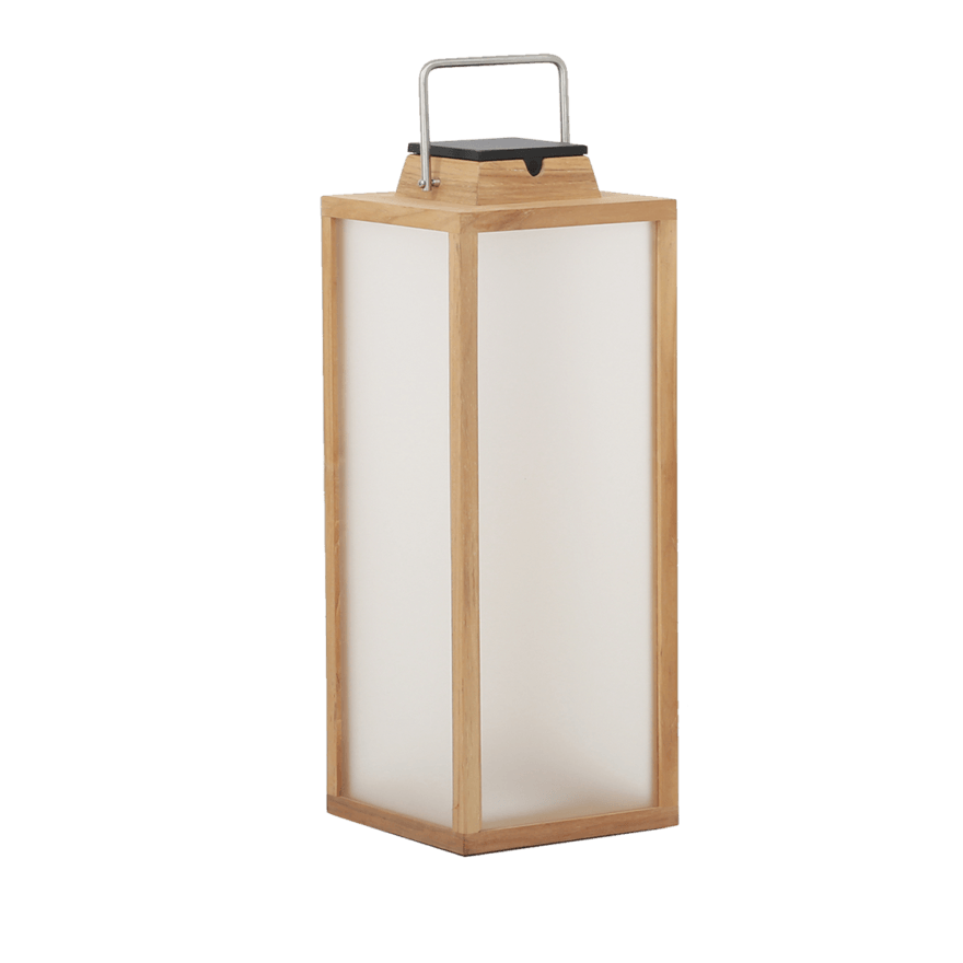 Les Jardins LIGHTING - Tradition Teak Solar Powered Outdoor Lantern