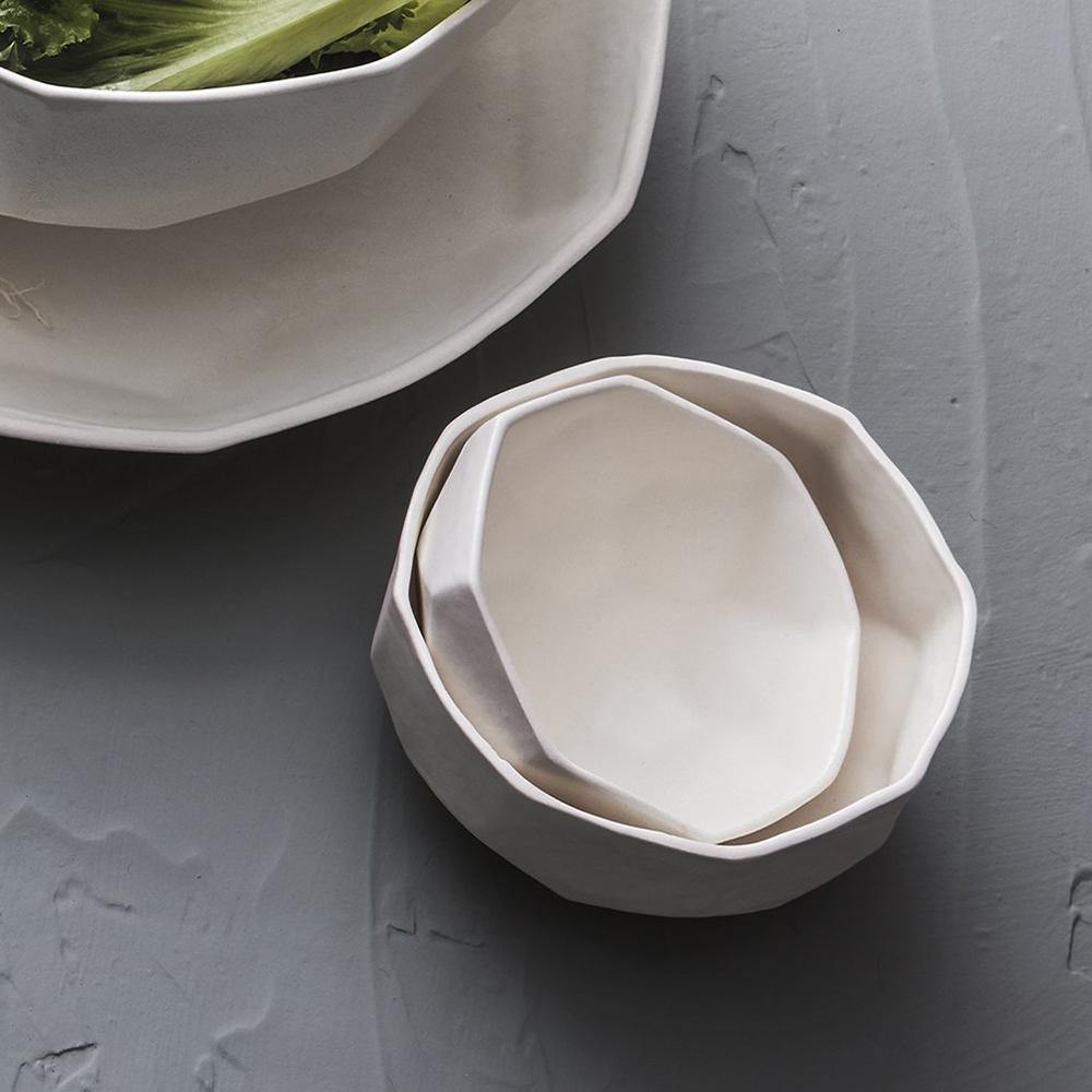 DBO Home TABLETOP - Battuto Dessert Bowl - Snowflake