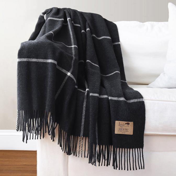 Lands Downunder TEXTILES - Cashmere Windowpane Throw