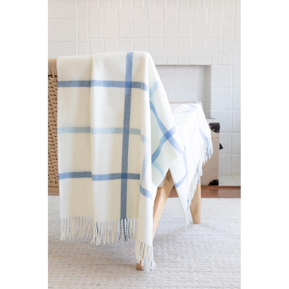 Lands Downunder TEXTILES - Blue Denim & Baby Blue Tattersall Plaid Throw