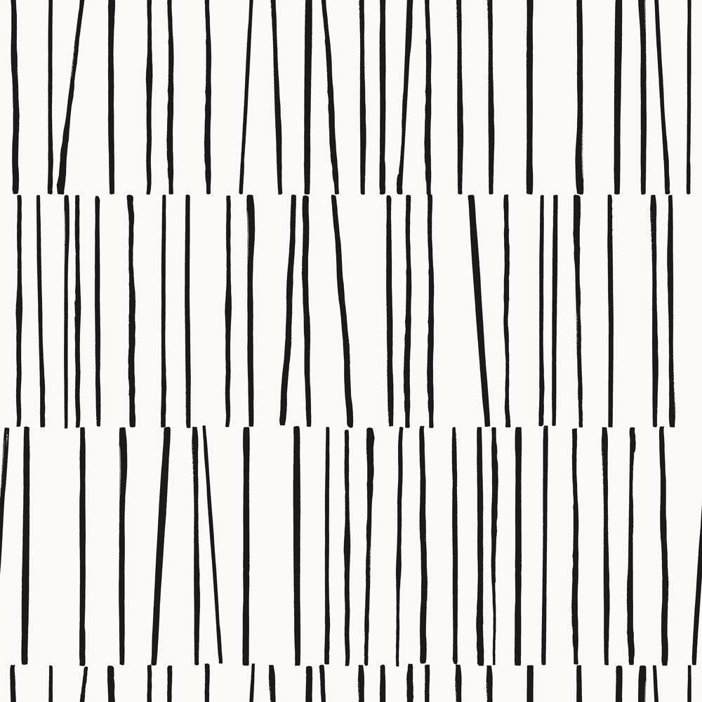 Tempaper Designs LIFESTYLE - Bobby Berk Shift White & Black Peel and Stick Wallpaper