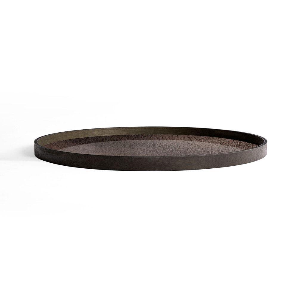 Notre Monde (Ethnicraft) DECORATIVE - Heavy Aged Bronze Extra Large Round Mirror Tray