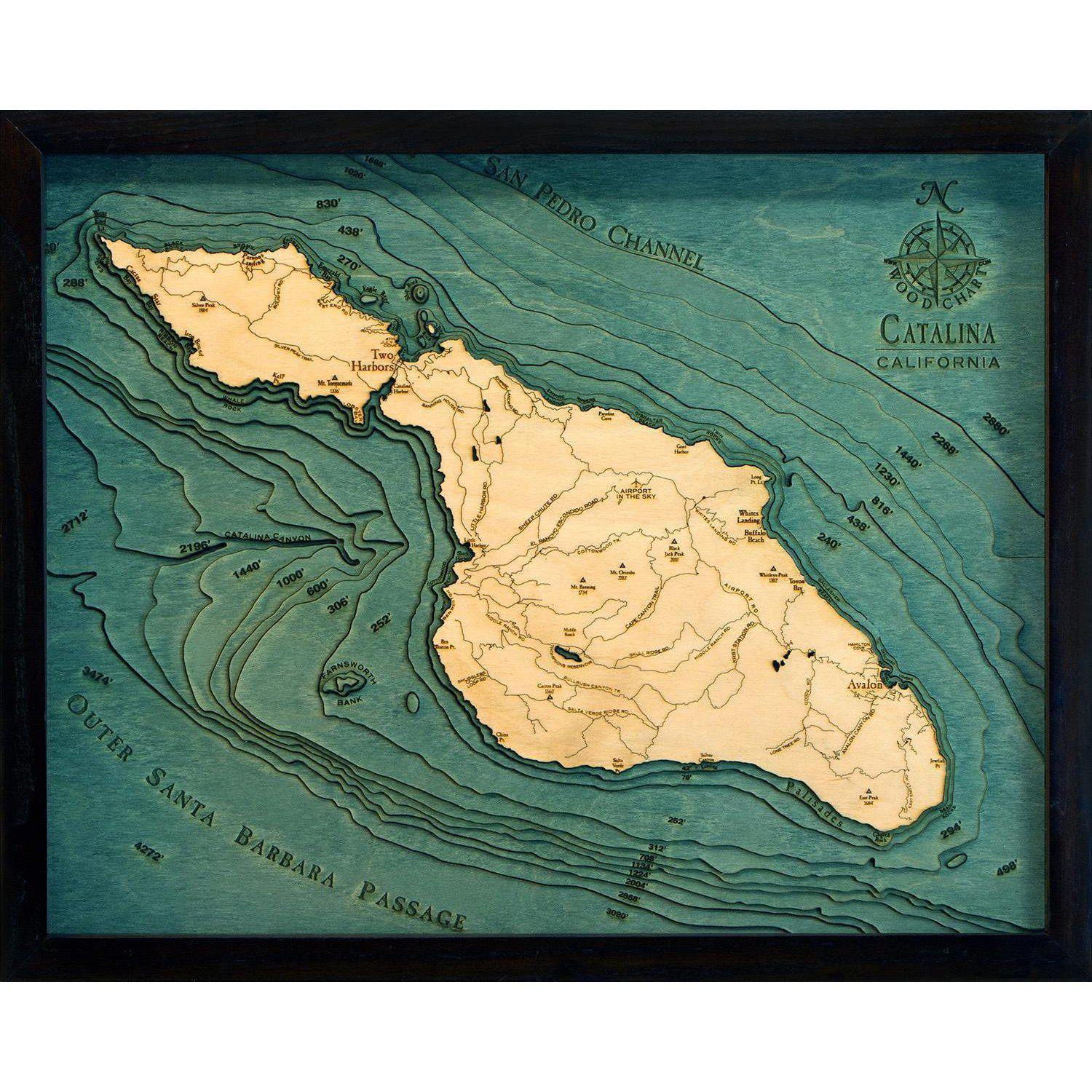 Michael Enterprises Inc./Worldchart.com WOOD CHART - Catalina Island Wood Chart