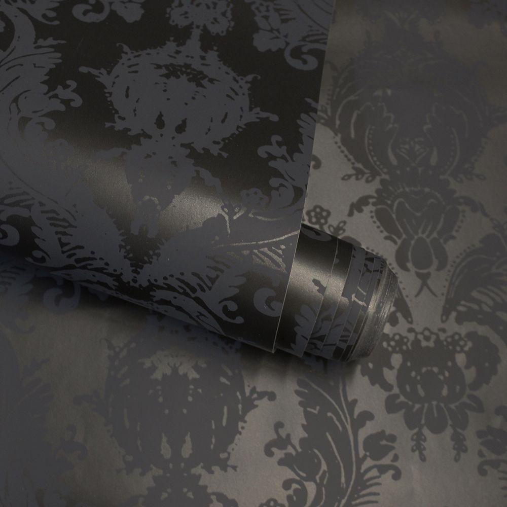 Tempaper Designs LIFESTYLE - Damsel Black Velvet Peel Peel and Stick Wallpaper