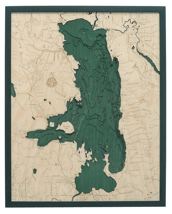 Michael Enterprises Inc./Worldchart.com WOOD CHART - Flathead Lake Wood Chart