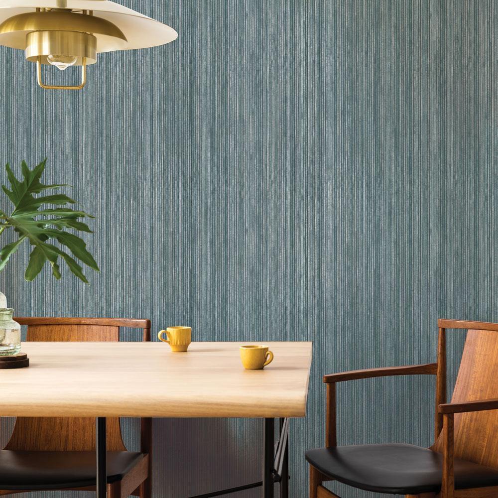 Tempaper Designs LIFESTYLE - Grasscloth Chambray Peel and Stick Wallpaper