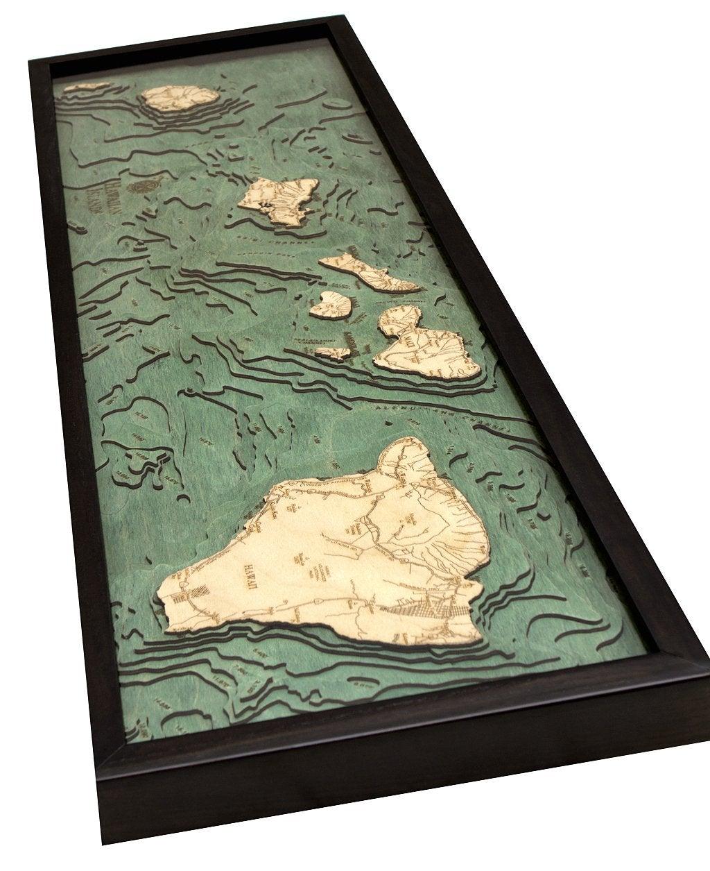 Michael Enterprises Inc./Worldchart.com WOOD CHART - Hawaiian Islands Wood Chart