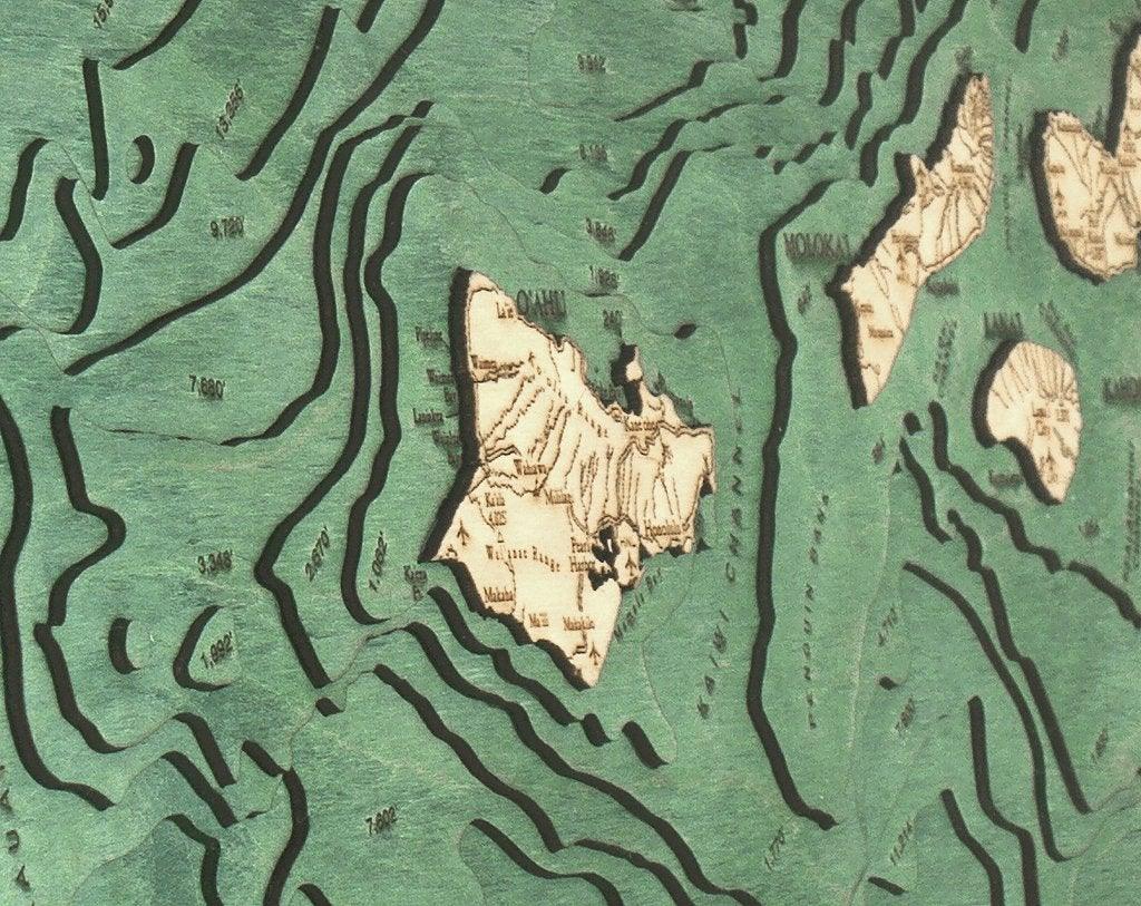 Michael Enterprises Inc./Worldchart.com WOOD CHART - Hawaiian Islands Wood Chart