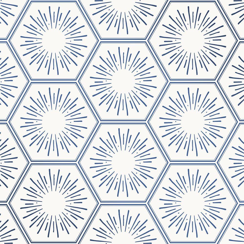 Tempaper Designs LIFESTYLE - Hello Sunshine Sapphire Bronze Peel and Stick Wallpaper