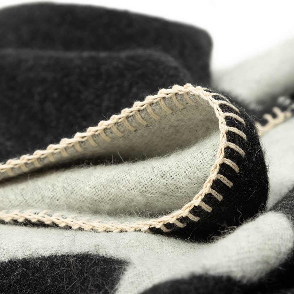 BLACKSAW TEXTILES - Icon Reversible Throw - Black/Ivory