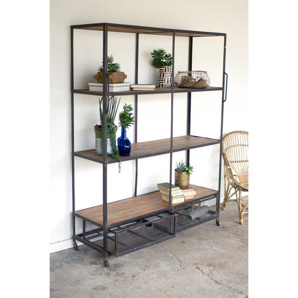 Kalalou Inc. FURNITURE - Iron and Wood Shelving Unit