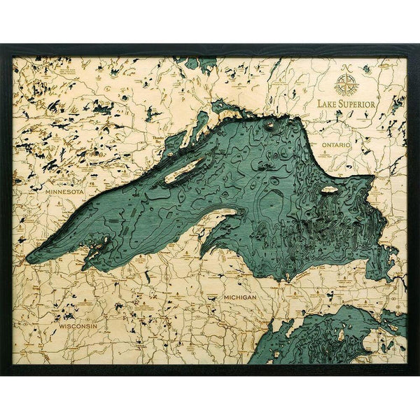 Michael Enterprises Inc./Worldchart.com WOOD CHART - Lake Superior Wood Chart