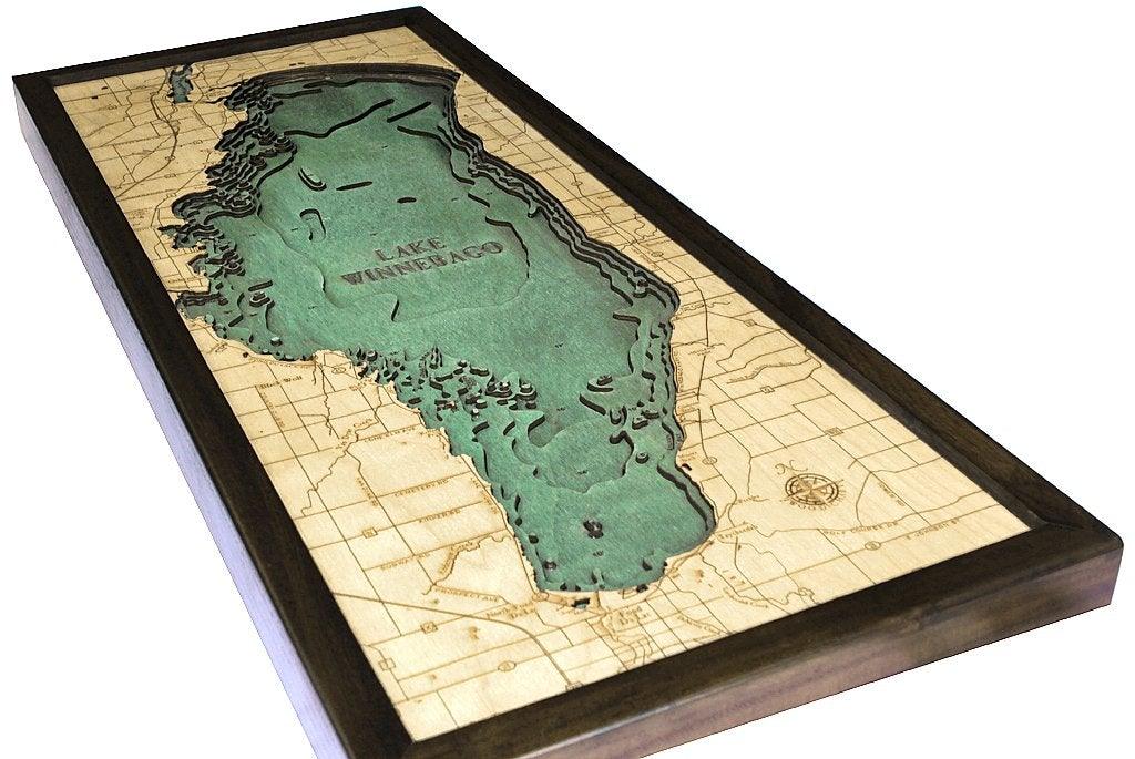 Michael Enterprises Inc./Worldchart.com WOOD CHART - Lake Winnebago Wood Chart