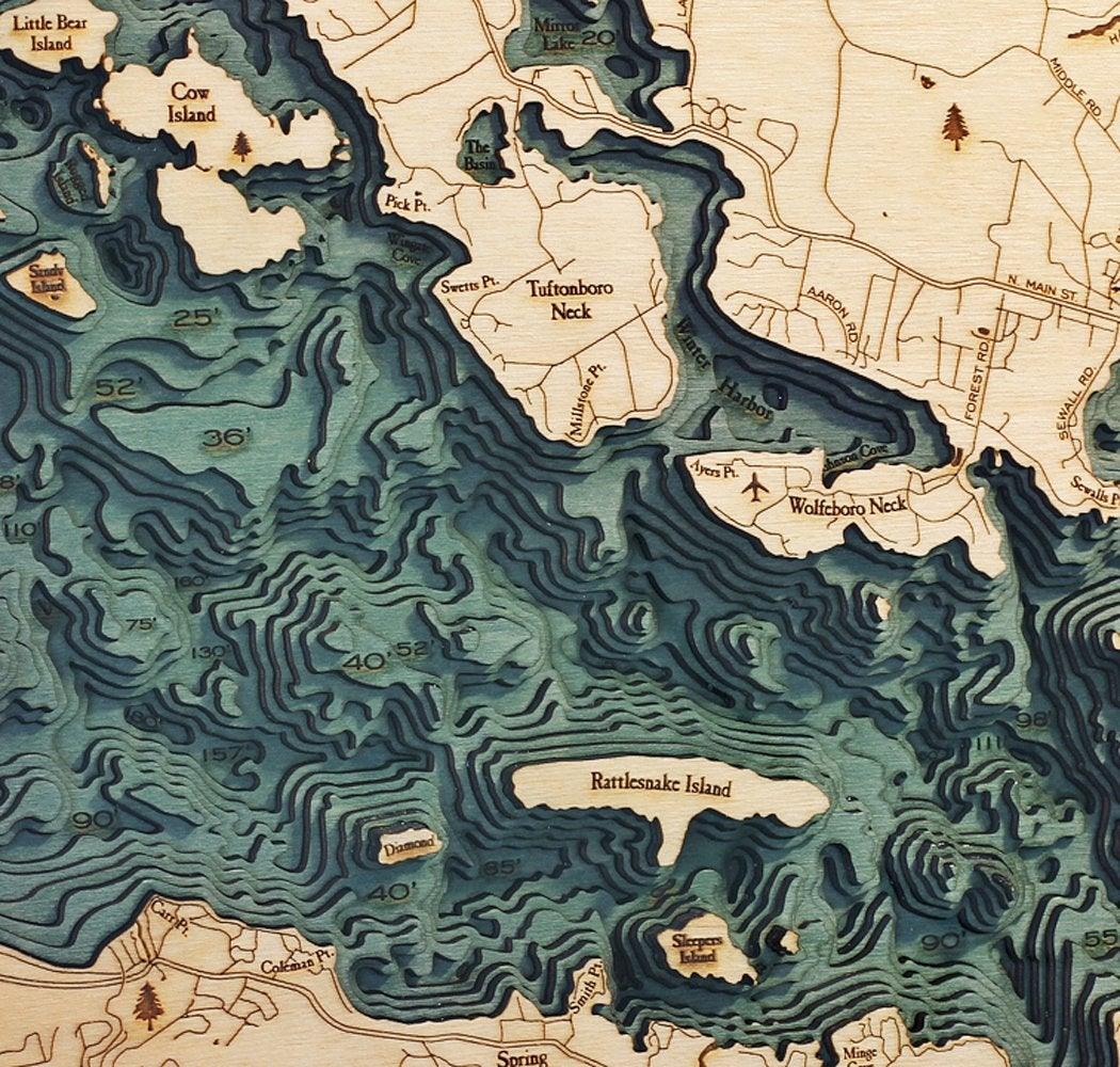 Michael Enterprises Inc./Worldchart.com WOOD CHART - Lake Winnipesaukee Wood Chart