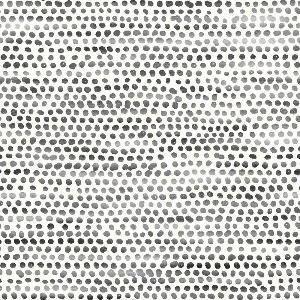 Tempaper Designs LIFESTYLE - Moire Dots Black & White Peel and Stick Wallpaper