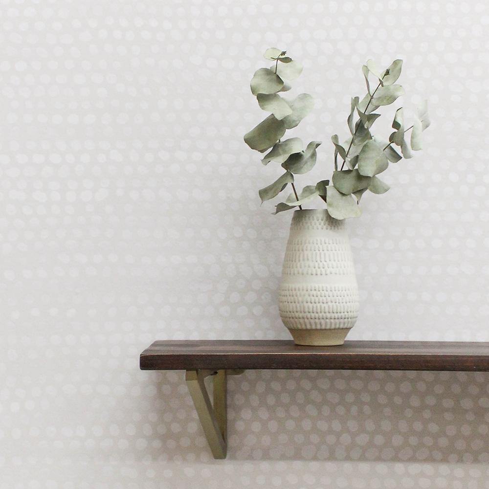 Tempaper Designs LIFESTYLE - Moire Dots Pearl Grey Peel and Stick Wallpaper