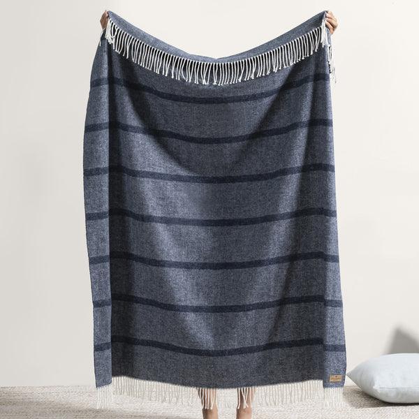 Lands Downunder TEXTILES - Montauk Stripe Herringbone Throw