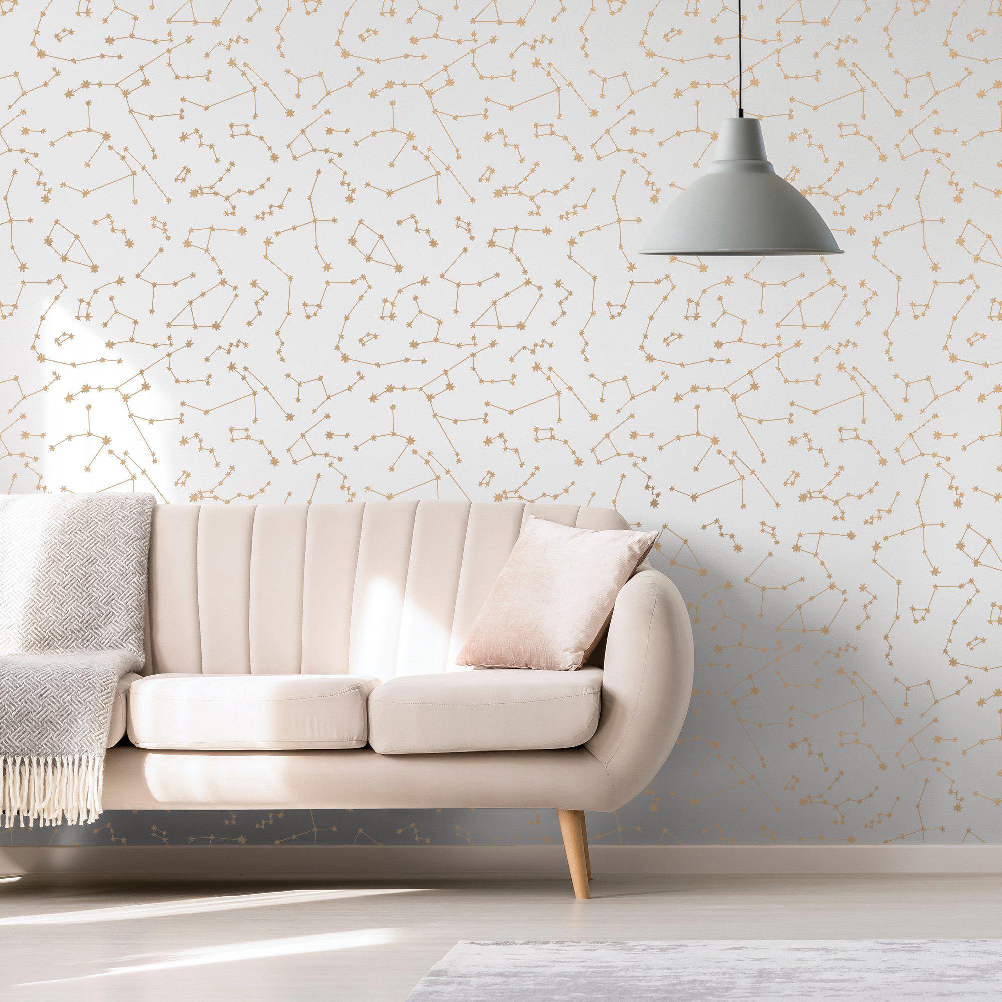 Tempaper Designs LIFESTYLE - Novogratz Constellations Frost Peel and Stick Wallpaper