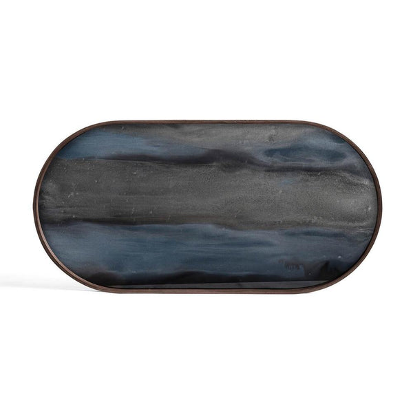 Notre Monde (Ethnicraft) DECORATIVE - Graphite Organic Oblong Glass Tray