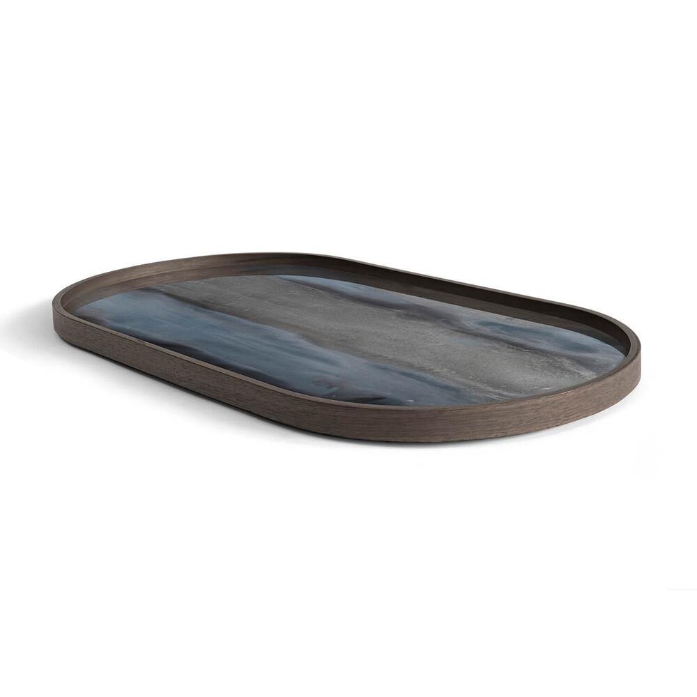 Notre Monde (Ethnicraft) DECORATIVE - Graphite Organic Oblong Glass Tray