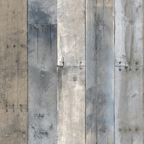 Tempaper Designs LIFESTYLE - Repurposed Wood Multi-Color Peel and Stick Wallpaper