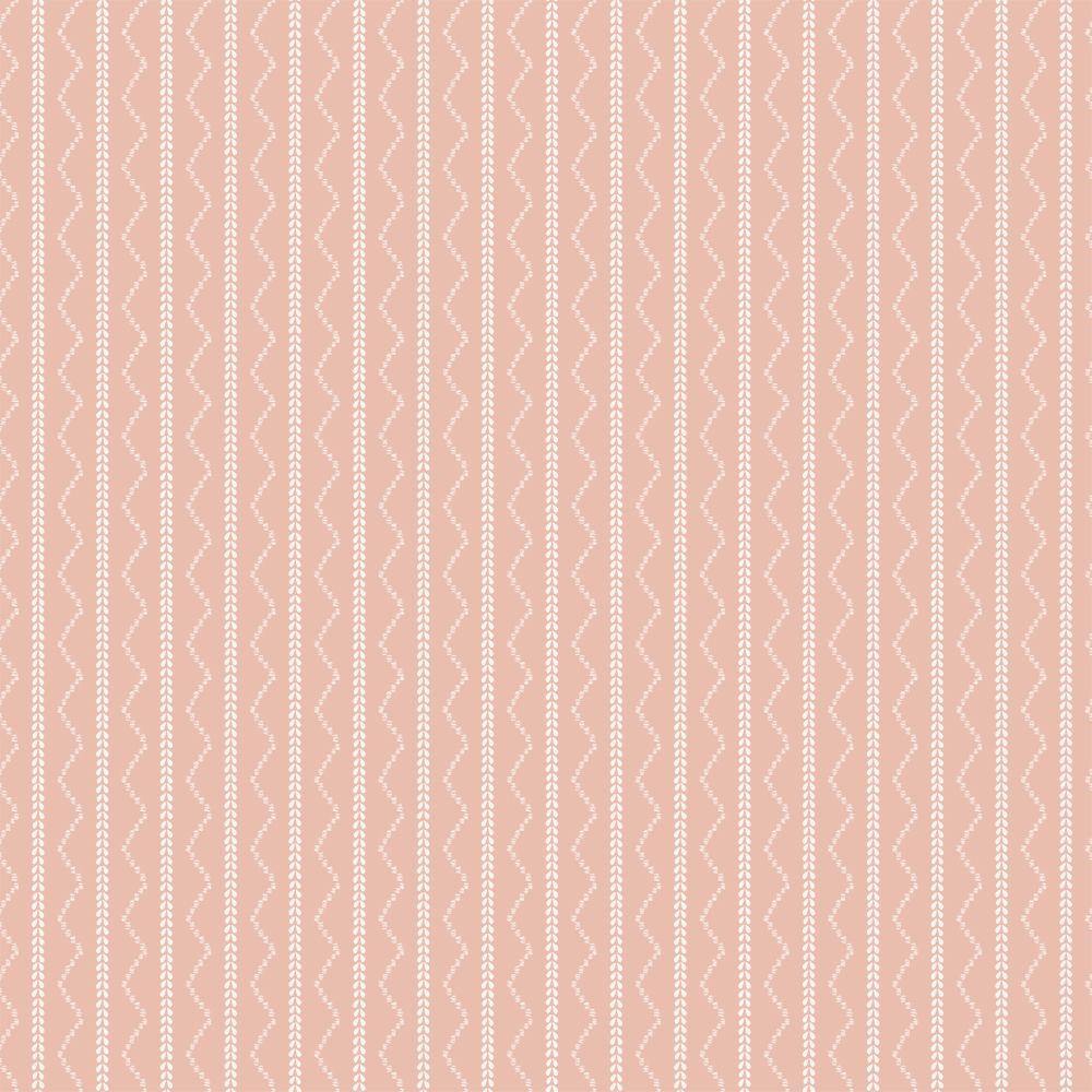 Tempaper Designs LIFESTYLE - Rick Rack Stripe Grateful Pink Peel and Stick Wallpaper