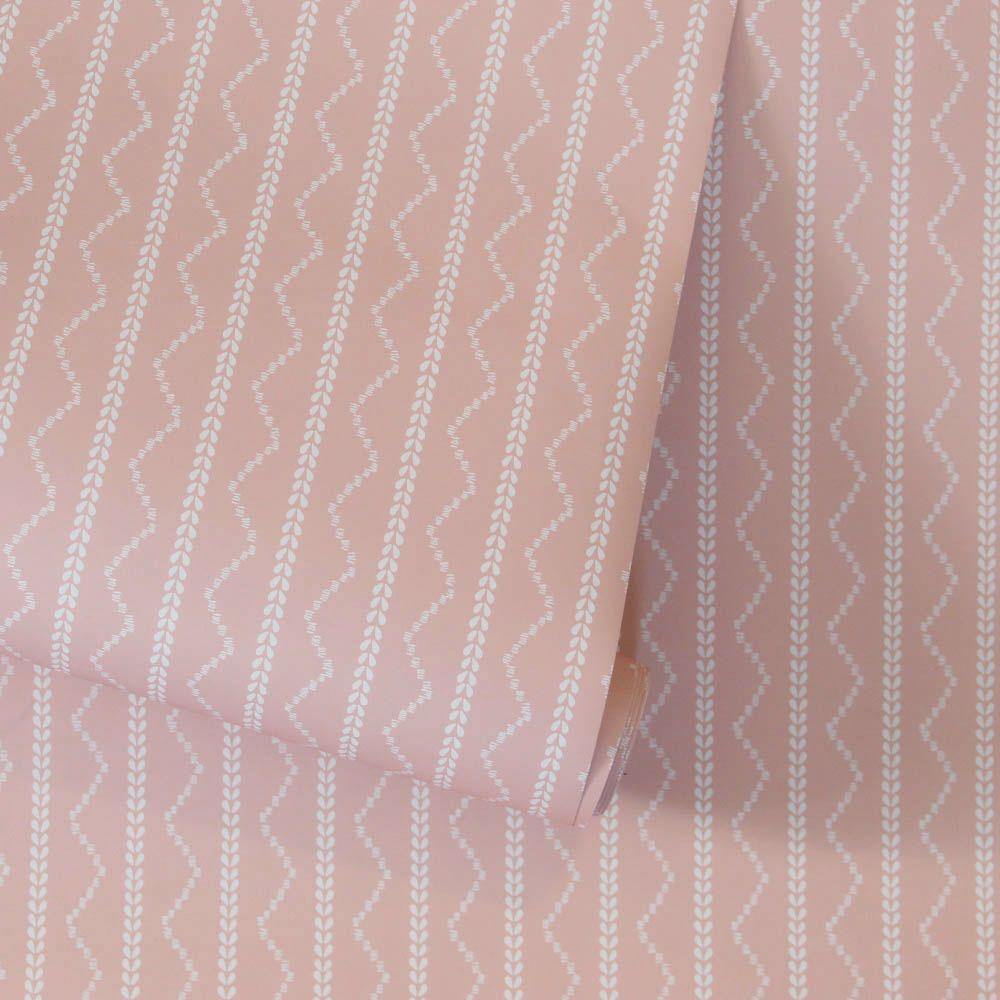 Tempaper Designs LIFESTYLE - Rick Rack Stripe Grateful Pink Peel and Stick Wallpaper