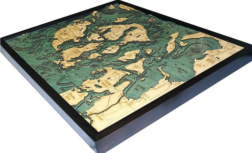 Michael Enterprises Inc./Worldchart.com WOOD CHART - San Juan Islands Wood Chart