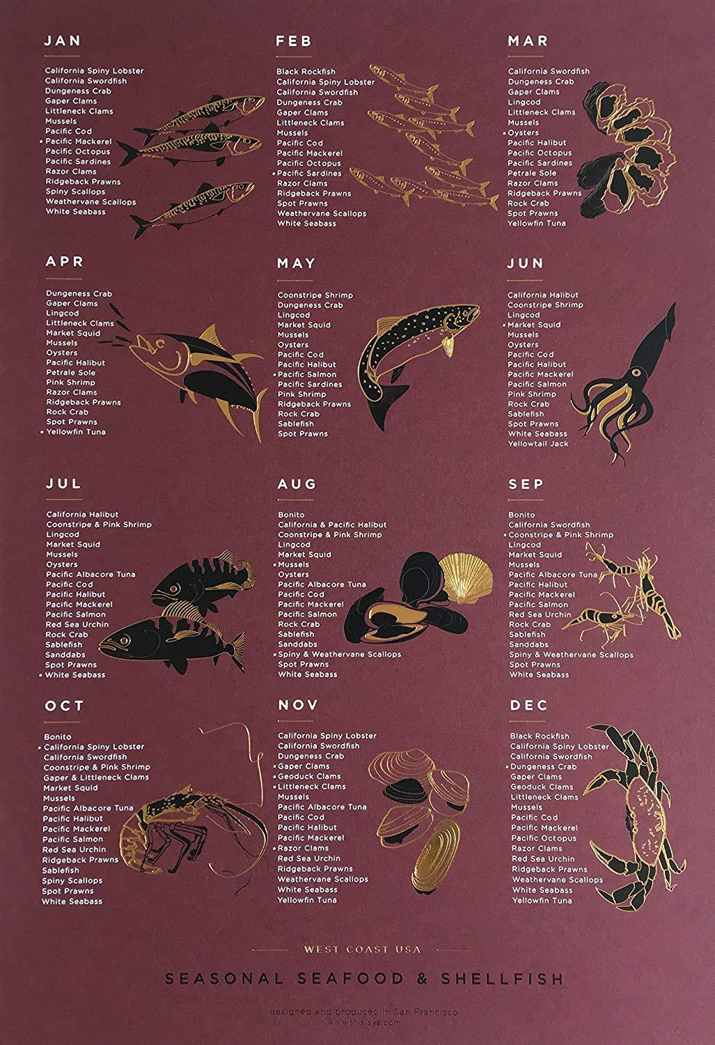 Young America Creative GALLERY - Seasonal Seafood Calendar