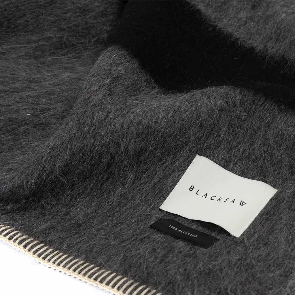 BLACKSAW TEXTILES - The Siempre Recycled Blanket - Charcoal with Black Stripe