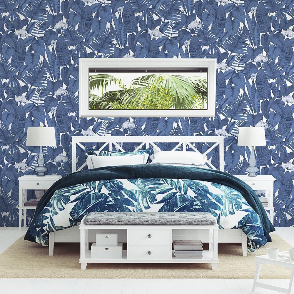 Tempaper Designs LIFESTYLE - Tropical Blue Raspberry Peel and Stick Wallpaper