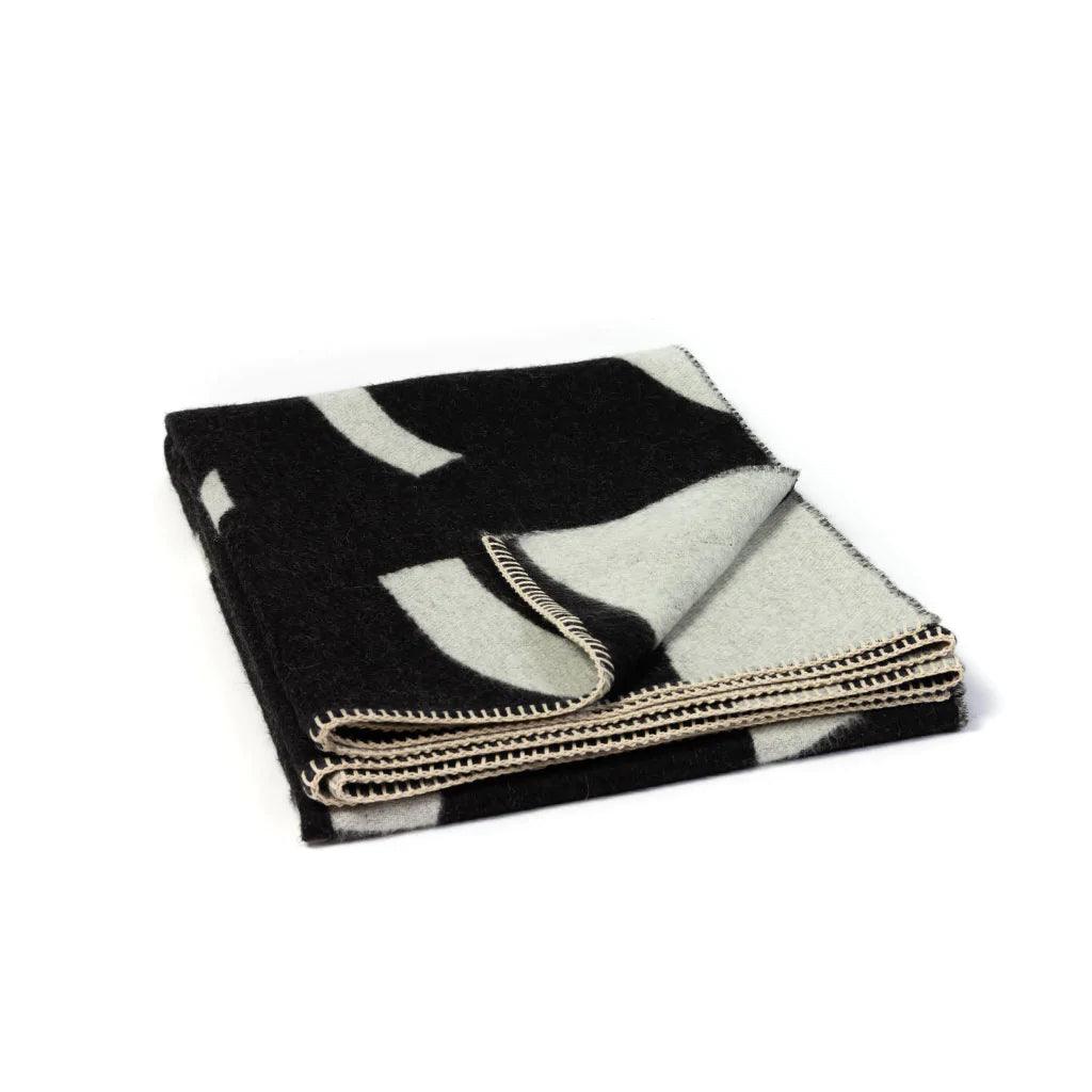 BLACKSAW TEXTILES - Visions Reversible Throw - Black/Ivory