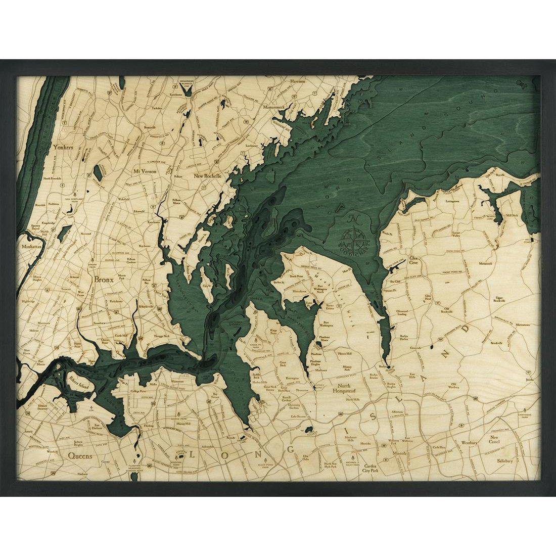 Michael Enterprises Inc./Worldchart.com WOOD CHART - West Long Island Sound Wood Chart