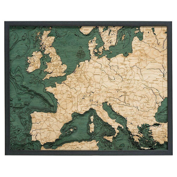 Michael Enterprises Inc./Worldchart.com WOOD CHART - Western Europe Wood Chart