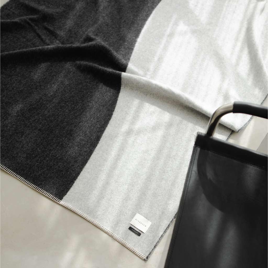 BLACKSAW TEXTILES - Yin Reversible Throw - Black/Ivory