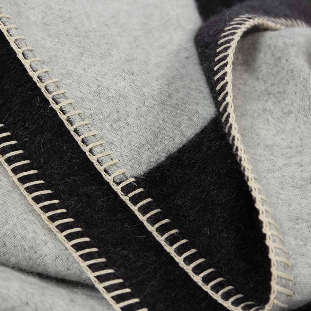 BLACKSAW TEXTILES - Yin Reversible Throw - Black/Ivory