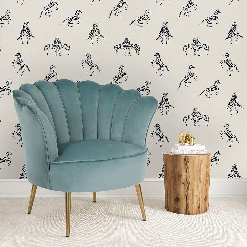 Tempaper Designs LIFESTYLE - Zebras In Love White Peel and Stick Wallpaper