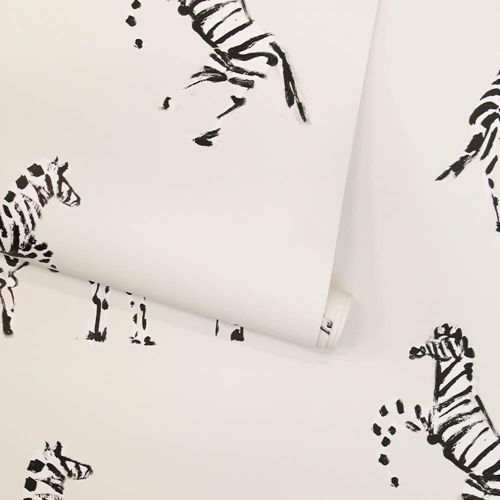 Tempaper Designs LIFESTYLE - Zebras In Love White Peel and Stick Wallpaper