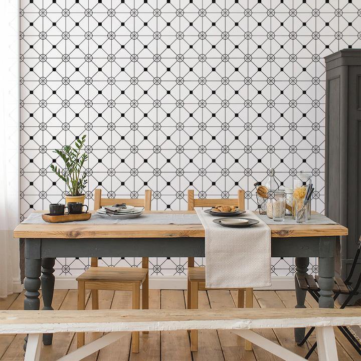 Tempaper Designs LIFESTYLE - Zodiac Black & White Peel and Stick Wallpaper