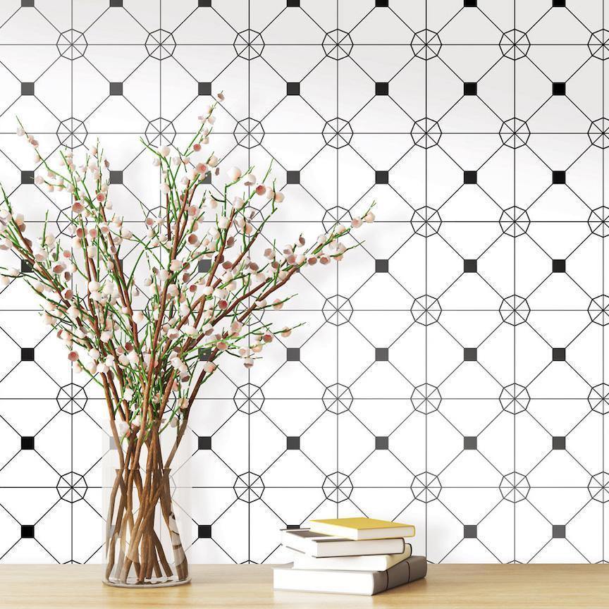 Tempaper Designs LIFESTYLE - Zodiac Black & White Peel and Stick Wallpaper